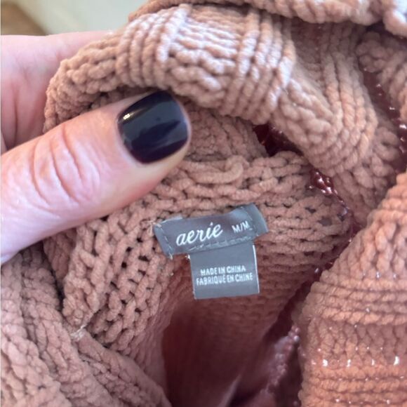 Aerie Mauve Cowl Neck Sweater Size M - Picture 4 of 5